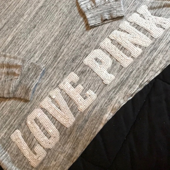 VS PINK💕BLING DOG LOVE PINK LOGO OVERSIZED TEE M - Picture 3 of 5